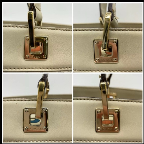 Authentic GUCCI Guccissima Leather Horsebit Off White Shoulder Bag - Picture 17 of 17
